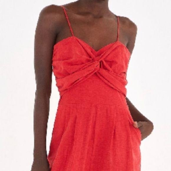 NWT Farm Rio Cherry red cropped jumpsuit Size XS - Picture 2 of 14